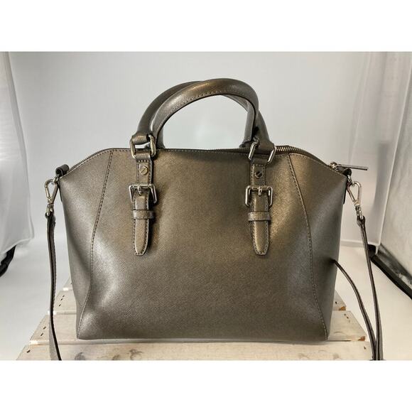 MICHAEL KORS, PUTER METALIC SAFFIANO LEATHER CROSSBODY BAG - Picture 4 of 16